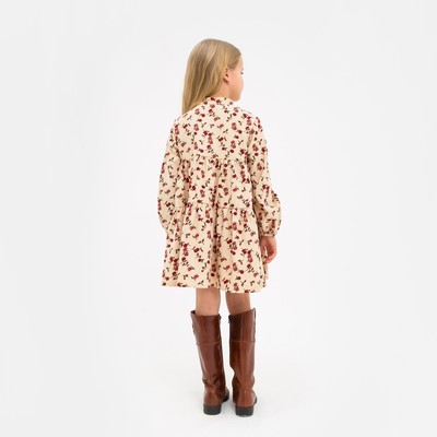 Платье детское KAFTAN «Цветы», размер 30 (98-104 см), бежевое