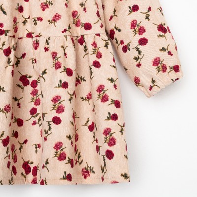 Платье детское KAFTAN «Цветы», размер 30 (98-104 см), бежевое