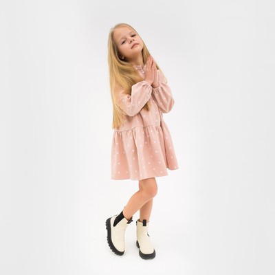 Платье детское KAFTAN «Сердечки», размер 32 (110-116 см), розовое