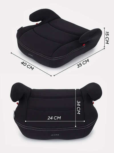 Бустер автомобильный для детей Rant Micro, группа 2/3, вес 15-36 кг, черный