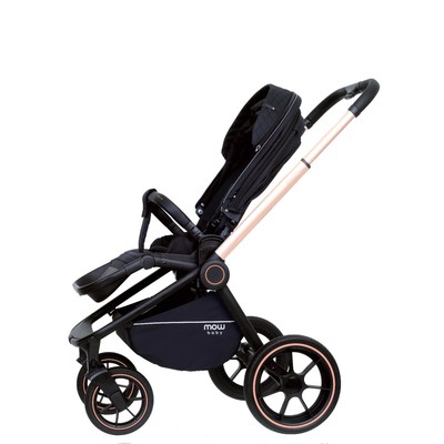 Коляска 2 в 1 Mowbaby Zoom Pu RA086, цвет Gold Black