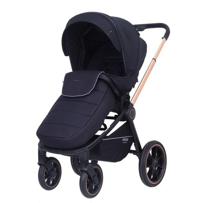Коляска 2 в 1 Mowbaby Zoom Pu RA086, цвет Gold Black