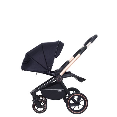 Коляска 2 в 1 Mowbaby Zoom Pu RA086, цвет Gold Black