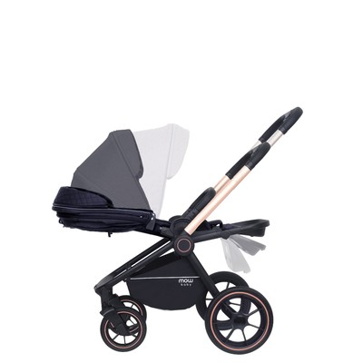 Коляска 2 в 1 Mowbaby Zoom Pu RA086, цвет Gold Black