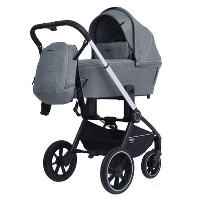 Коляска 2 в 1 Mowbaby Zoom Pu RA086, цвет Silver Grey