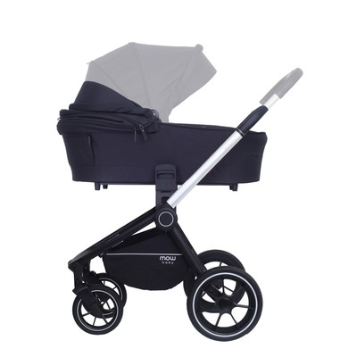 Коляска 3 в 1 Mowbaby Zoom Pu RA087, цвет silver black