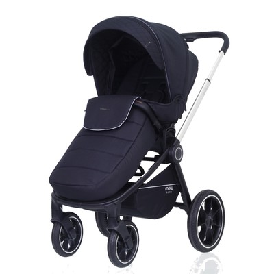 Коляска 3 в 1 Mowbaby Zoom Pu RA087, цвет silver black