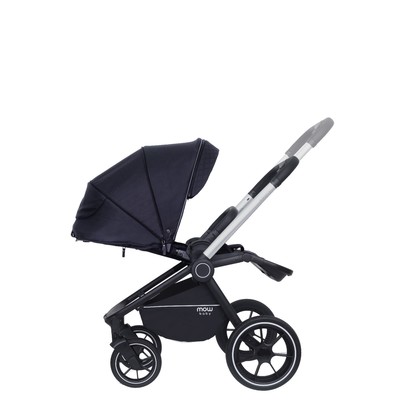 Коляска 3 в 1 Mowbaby Zoom Pu RA087, цвет silver black