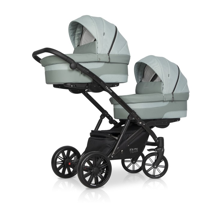 Коляска для близнецов Rico Team, цвет мятный