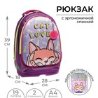 Рюкзак каркасный школьный, 39 х 28 х 18 см, + мешок для обуви, Calligrata П "Милый кот" - фото 9625626