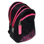 Рюкзак молодёжный, 44 х 30 х 17 см, эргономичная спинка, Calligrata К "Волны", чёрный/розовый 7546937