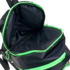 Рюкзак молодёжный, 44×30×17 см, эргономичная спинка, Calligrata К «Нормал», чёрный/зеленый 7546938