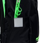 Рюкзак молодёжный, 44×30×17 см, эргономичная спинка, Calligrata К «Нормал», чёрный/зеленый 7546938