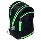 Рюкзак молодёжный, 44×30×17 см, эргономичная спинка, Calligrata К «Нормал», чёрный/зеленый 7546938