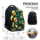 Рюкзак молодёжный, 44 х 30 х 17 см, эргономичная спинка, Calligrata Р "Авокадо" - фото 9625823