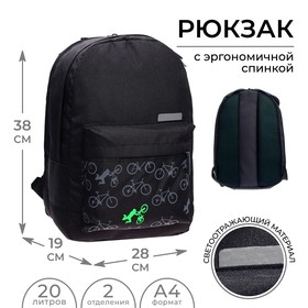 Рюкзак молодёжный, 38 х 28 х 19 см, эргономичная спинка, Calligrata Э "Велик"