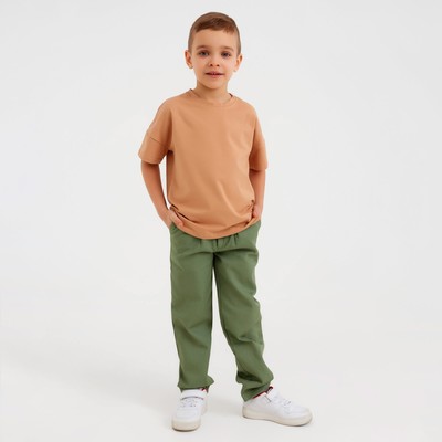 Футболка детская MINAKU: Basic line kids, цвет песочный, рост 128 см