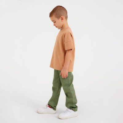 Футболка детская MINAKU: Basic line kids, цвет песочный, рост 128 см