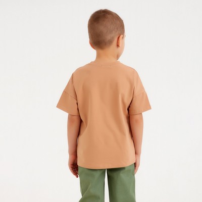 Футболка детская MINAKU: Basic line kids, цвет песочный, рост 128 см