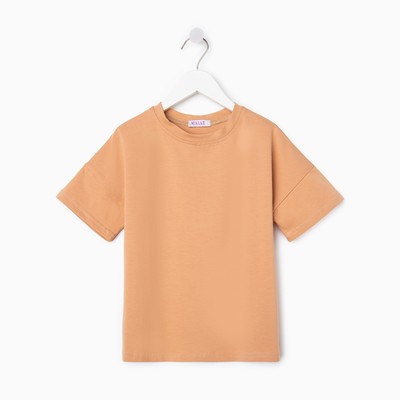 Футболка детская MINAKU: Basic line kids, цвет песочный, рост 128 см