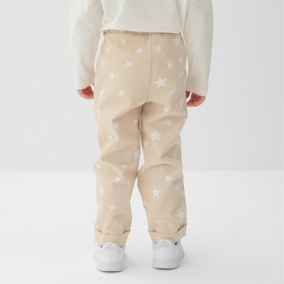 Брюки для девочки MINAKU: Cotton Collection, бежевые, рост 104 см