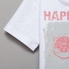 Футболка детская MINAKU Happines, белая, рост 110 см 7561063