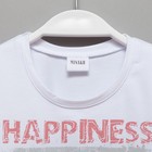 Футболка детская MINAKU Happines, белая, рост 116 см - Фото 5