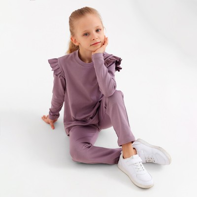 Комплект для девочки (джемпер, брюки) MINAKU: Casual Collection, фиолетовый, рост 110 см