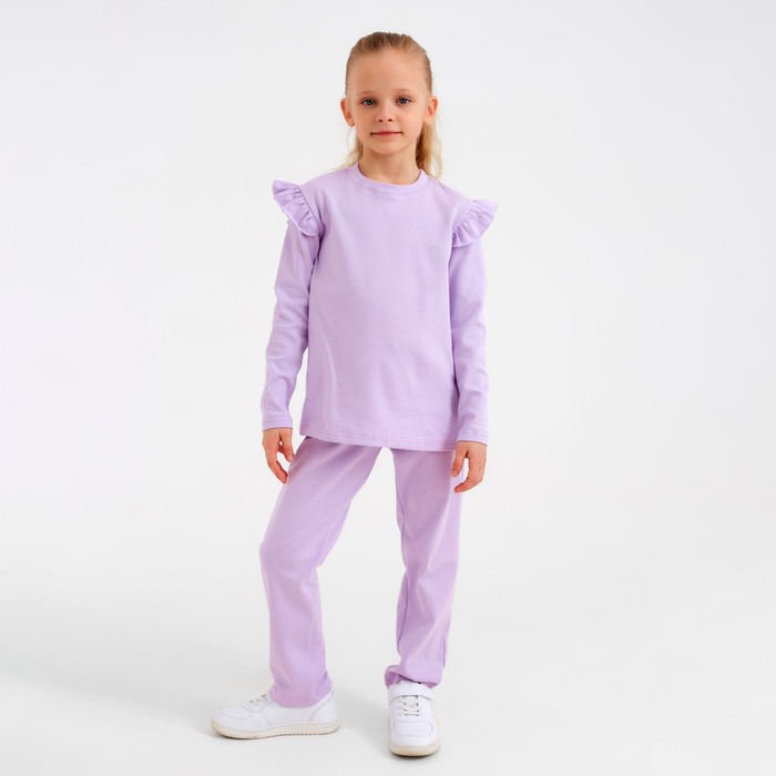 Комплект детский (джемпер, брюки) MINAKU: Casual Collection, цвет сирень, рост 122 см - Фото 1