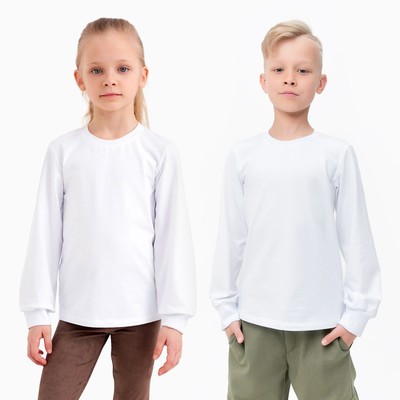 Лонгслив детский MINAKU: Basic line, белый, рост 134 см