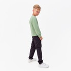 Лонгслив детский MINAKU Basic line, оливковый, рост 122 см - Фото 6