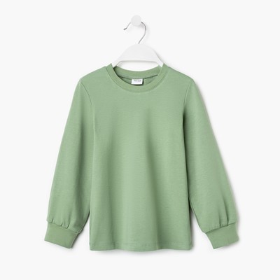 Лонгслив детский MINAKU Basic line, оливковый, рост 122 см
