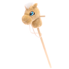 Мягкая игрушка «Конь-скакун», на палке, цвет бежевый - фото 9628401