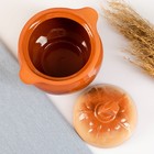 Горшочек для запекания Кунгурская керамика «Луговой», 600 мл, с ручками, керамика, оранжевый - Фото 3