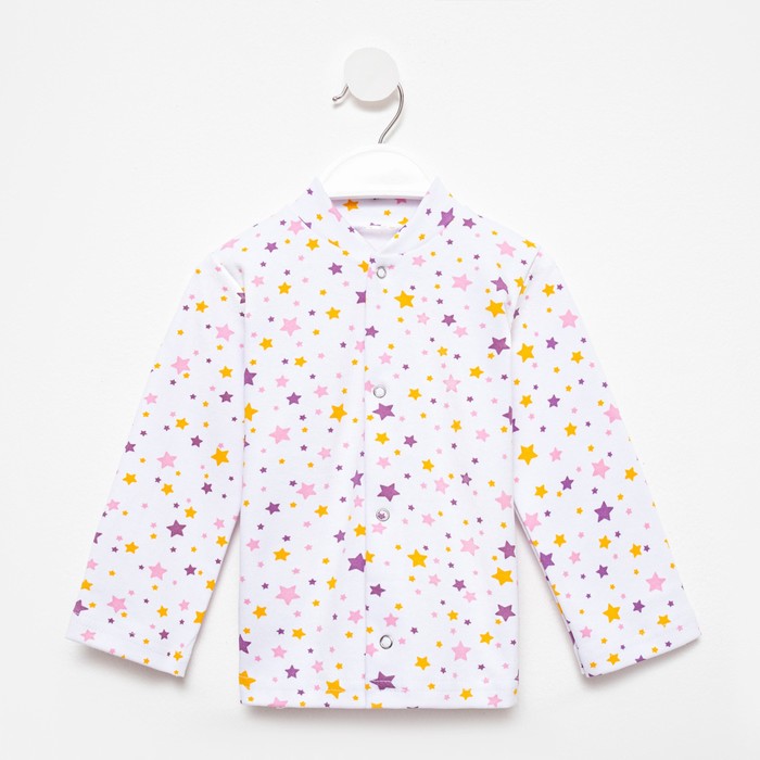 Кофточка детская, цвет белый/сиреневый, рост 62 см - Фото 1