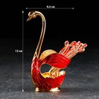 Набор ложек на подставке Magistro Swan, 7,5×4,5×15 см, 6 шт, цвет красный - Фото 2