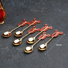 Набор ложек на подставке Magistro Swan, 7,5×4,5×15 см, 6 шт, цвет красный - фото 24411170