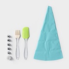 Набор кондитерский «Айс», 9 предметов: лопатка, кисть, адаптер, мешок 30×15 см, насадки 5 шт - Фото 1