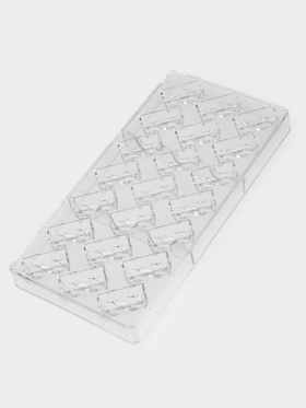 Форма для конфет и шоколада KONFINETTA «Косичка», 27.5×17.5×2.5 см, 21 ячейка 3.7×1.5×1.5 см, прозрачная