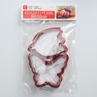 Набор форм для печенья Доляна «Лето», 2 шт, бабочка 8×7×2, тюльпан 8×5,5×2 см, цвет красный - фото 24337014