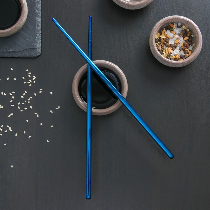 Палочки для суши Bacchette, длина 21 см, цвет синий - фото 1907395008