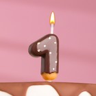 Свеча в торт "Шоколадная глазурь", цифра "1" , 3,8 см - фото 9629164