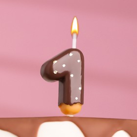 Свеча в торт "Шоколадная глазурь", цифра "1" , 3,8 см