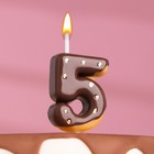 Свеча в торт "Шоколадная глазурь", цифра "5", 3,8 см - фото 9629172