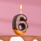 Свеча в торт "Шоколадная глазурь", цифра "6" ,3,8 см - фото 3763242