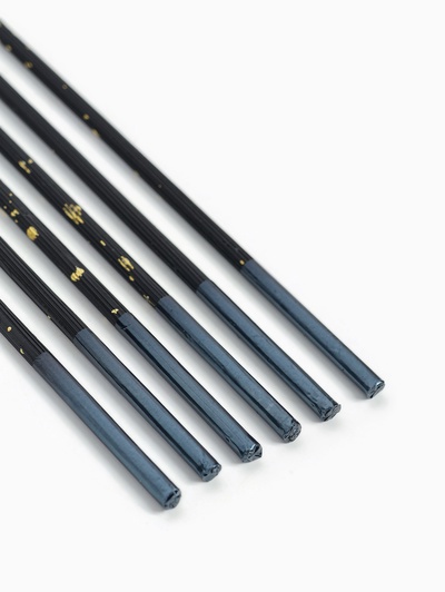 Свечи в торт, 6 штук «Исполнение желаний», 16.5 см, чёрный с золотом