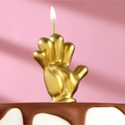 Свеча в торт "Мне пять", золотая , 5 см - Фото 1