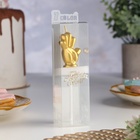 Свеча в торт «Мне пять», золотая, 5 см - Фото 3