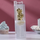 Свеча в торт «Мне три», золотая, 5 см - Фото 3