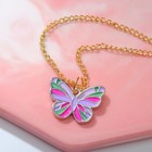 Кулон «Выбражулька» бабочка, 40 см, цветной в золоте - фото 296502086
